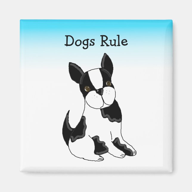 Boston Terrier Hund Magnet (Framsidan)