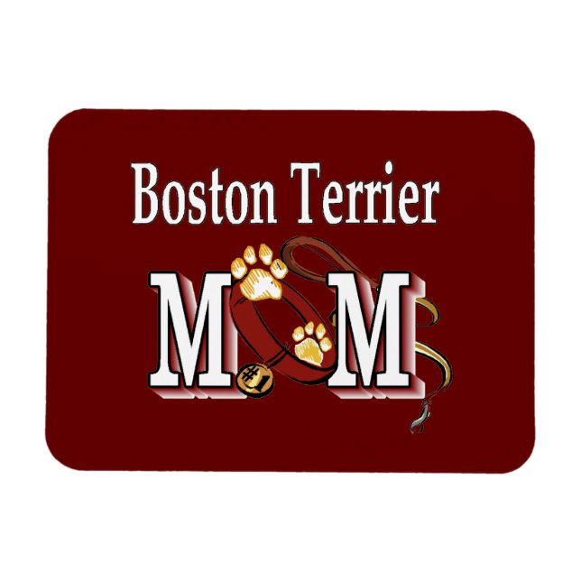 Boston Terrier Hund MAMMA Magnet (Horisontell)