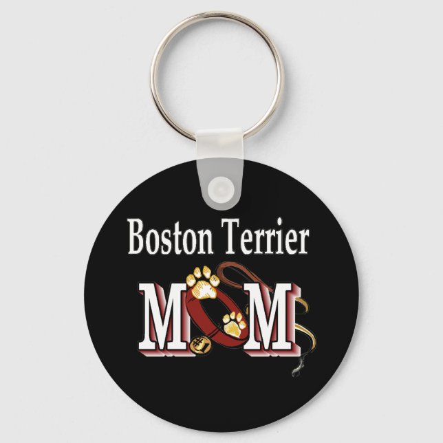 Boston Terrier Hund MAMMA Nyckelring (Framsida)