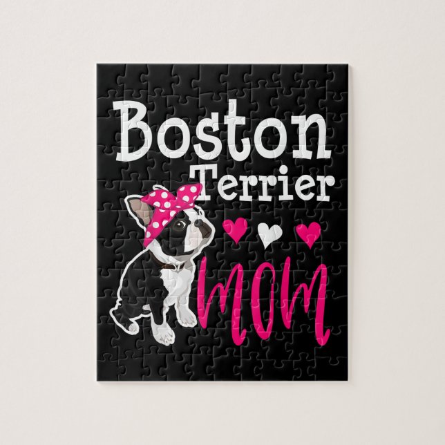 Boston Terrier Hund Mamma Owner Cute Funny  Pussel (Vertikal)