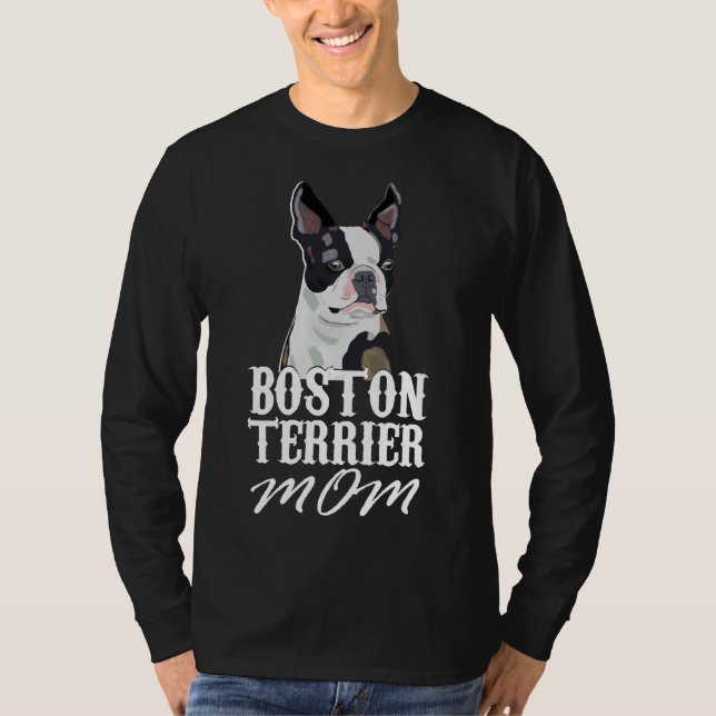 Boston Terrier Hund Mamma Passande Scoop T Shirt (Framsida)