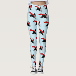 Boston Terrier Hund med Red Scarf Patterned Leggings
