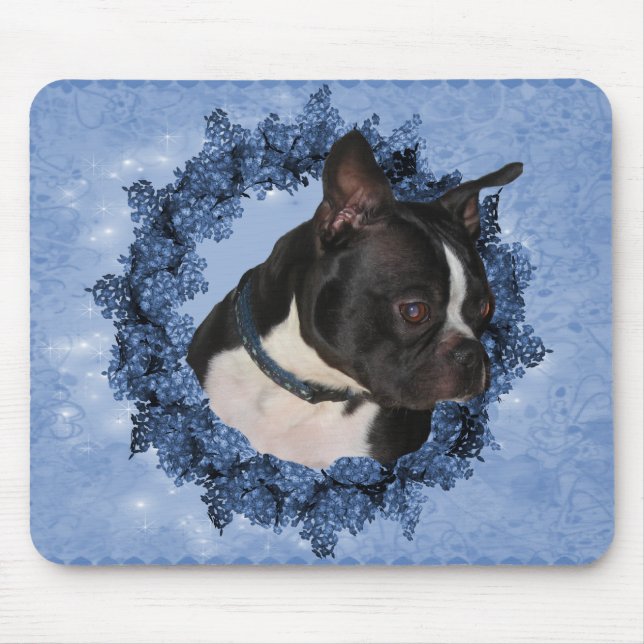 Boston Terrier Hund Mousepad Musmatta (Framsidan)