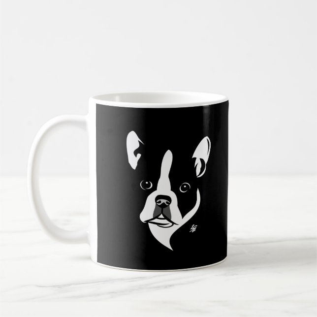 Boston Terrier Hund Mugg (Vänster)