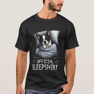 Boston Terrier Hund Officiell Sömskjorta Pyjamas N T Shirt