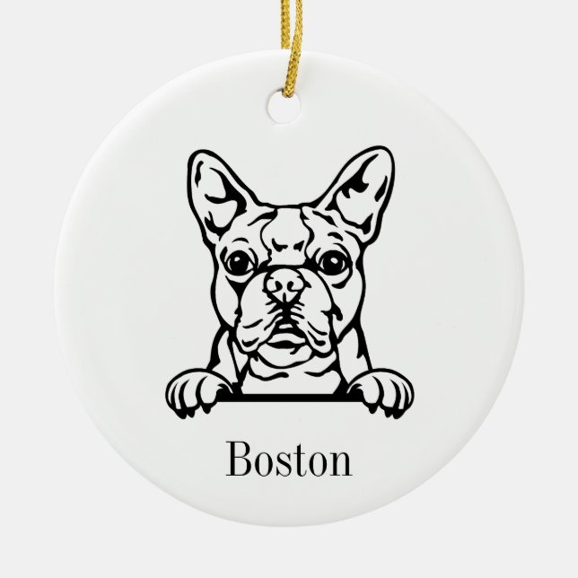 Boston Terrier hund ornament (Framsidan)