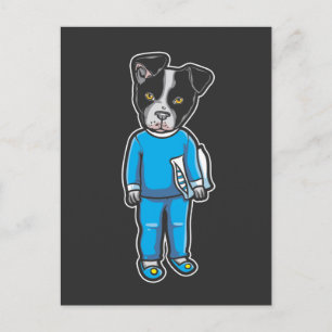 Boston Terrier Hund Pajamas Puppy Strömspartid Vykort