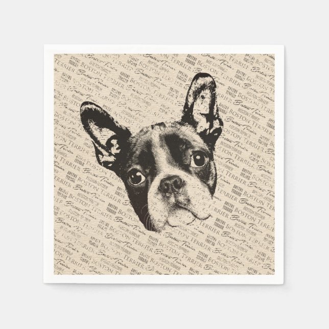 Boston Terrier hund Pappersservett (Framsidan)