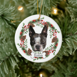 Boston Terrier hund Personlig Pet Ornament