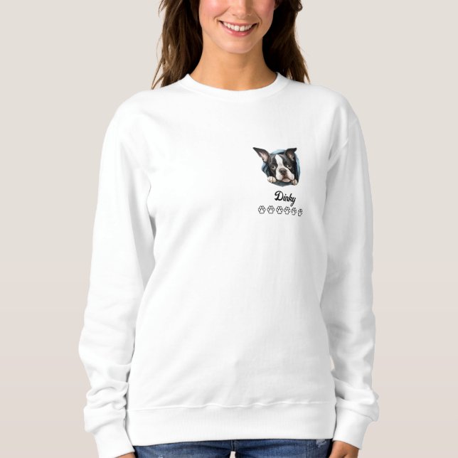 Boston Terrier Hund Personlig T-Shirt (Framsida)