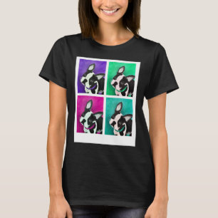 Boston Terrier Hund Pop Art T Shirt