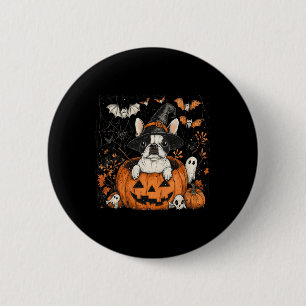 Boston Terrier Hund Pumpkin Halloween Thanksgiving Knapp