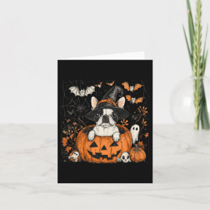 Boston Terrier Hund Pumpkin Halloween Thanksgiving Kort