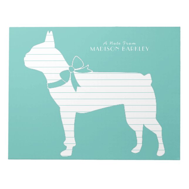 Boston Terrier Hund Puppy Anteckningsblock (Framsida)
