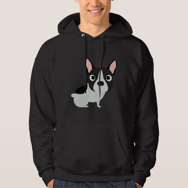 Boston Terrier Hund Puppy Hoodie (Framsida)