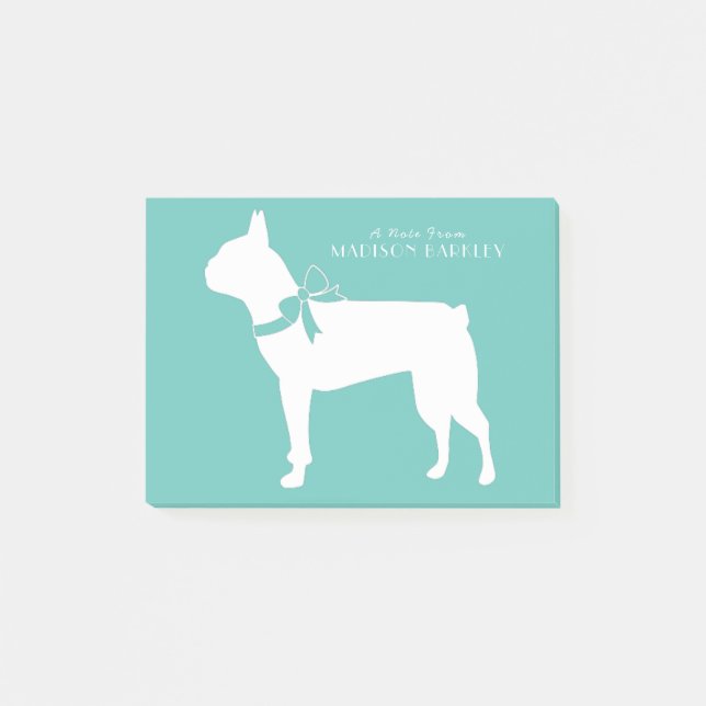 Boston Terrier Hund Puppy Post-it Block (Framsida)