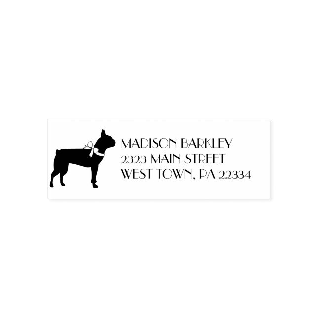 Boston Terrier Hund Puppy Självfärgande Stämpel (Design)