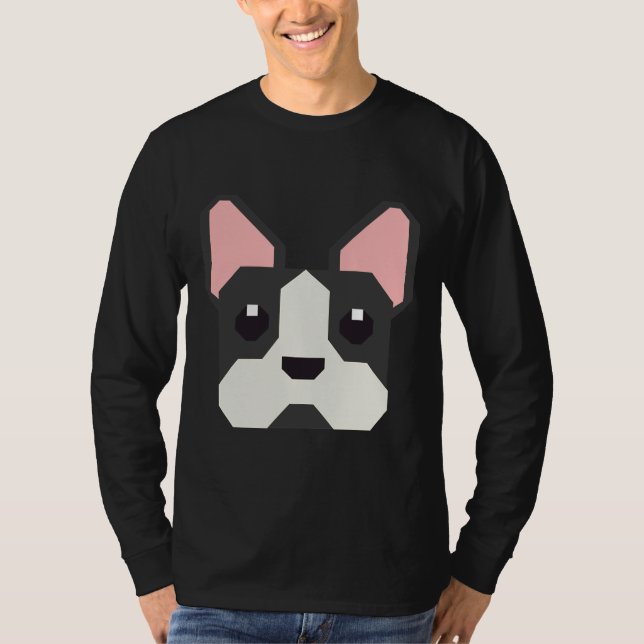 Boston Terrier Hund Puppy T Shirt (Framsida)