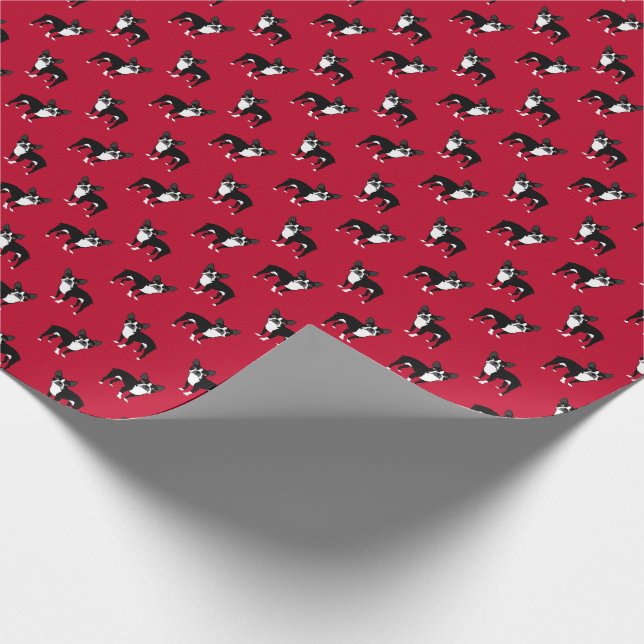 Boston Terrier Hund Red jul Presentpapper (Hörn)