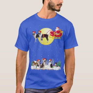 Boston Terrier Hund Reindeer Hund Ljus jul L T Shirt