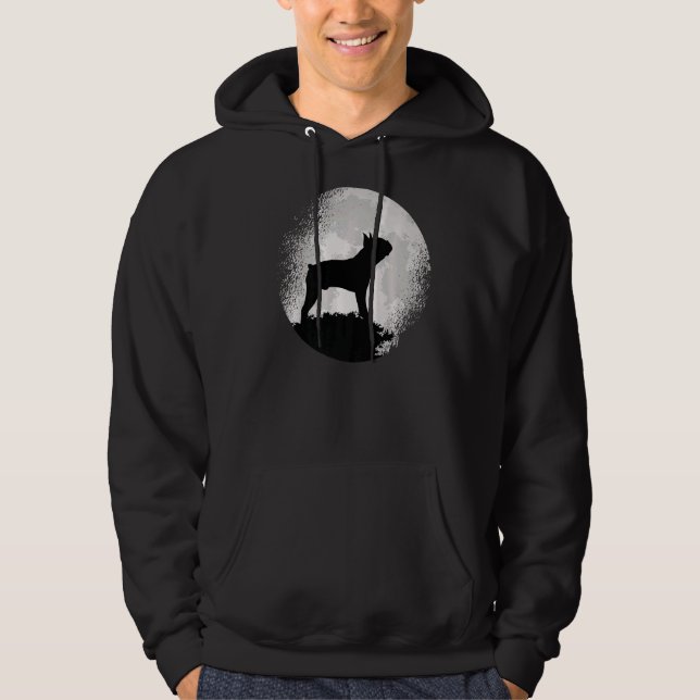 Boston Terrier Hund Retro 1 Hoodie (Framsida)