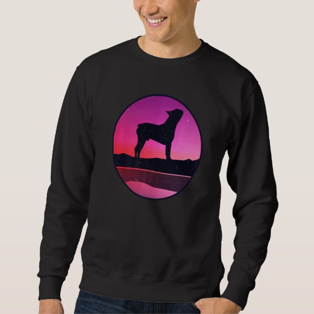 Boston Terrier Hund Retro 9 Lång Ärmad Tröja (Framsida)