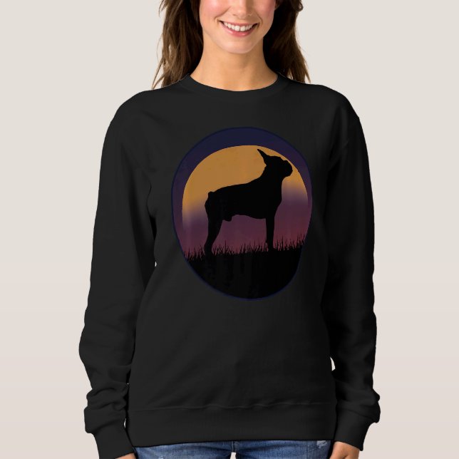 Boston Terrier Hund Retro T Shirt (Framsida)