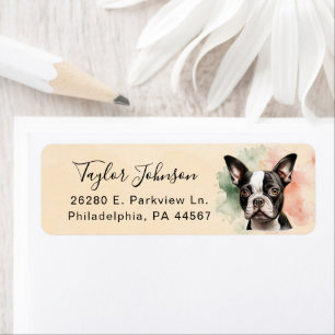 Boston Terrier Hund Returadressetikett Returadress Etikett