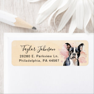 Boston Terrier Hund Returadressetikett Returadress Etikett