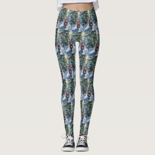 Boston Terrier Hund Riding Motorcykel jul Leggings