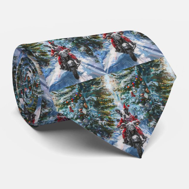 Boston Terrier Hund Ridning Motorcykel Jul Slips (Rullad)