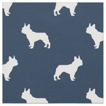 Boston Terrier hund silhouette navy blue