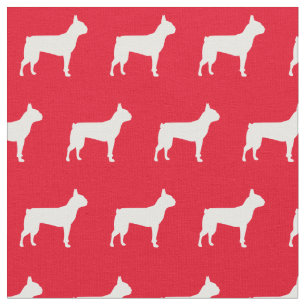 Boston Terrier Hund Silhouette Pet Red Tyg