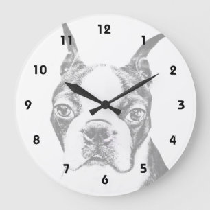 Boston Terrier hund Stor Klocka
