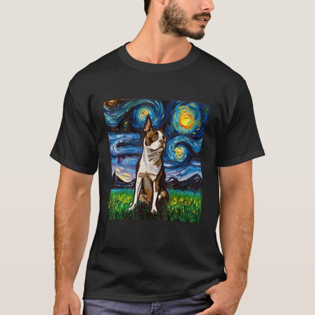 Boston Terrier hund T Shirt (Framsida)