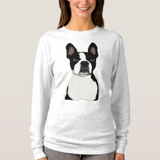 Boston Terrier Hund T Shirt (Framsida)