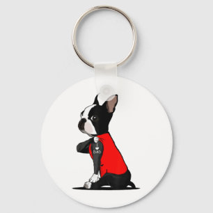 Boston Terrier Hund Tattoo I Kärlek Pappa Funny Fa Nyckelring