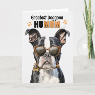 Boston Terrier Hund Underbarare HuMOM Mors dag Helgkort