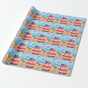 Boston Terrier Hund Valentine Day Lastbil Hearts Presentpapper