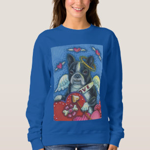 Boston Terrier, HUND VALENTINE SWEATSHIRT Royal Tröja