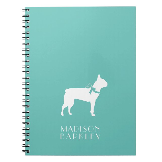 Boston Terrier Hund Valp Anteckningsbok (Framsidan)