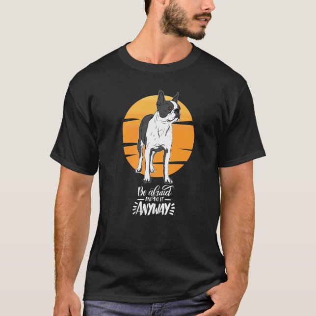Boston Terrier Hund Vintage T Shirt (Framsida)