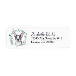 Boston Terrier Hund Wandeand Returadress Returadress Etikett