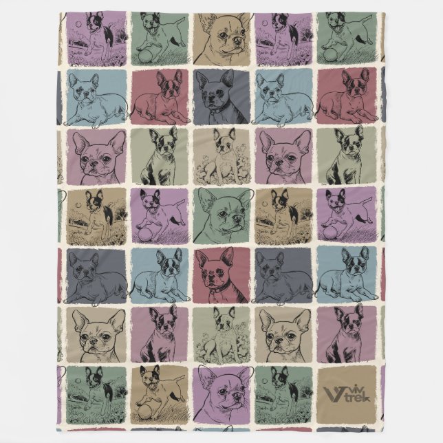 Boston Terrier Hundälskare Kastfilt Present Fleecefilt (Framsidan)