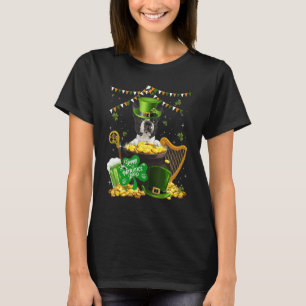 Boston Terrier Hundar Funny Irish Shamrock St Patr T Shirt