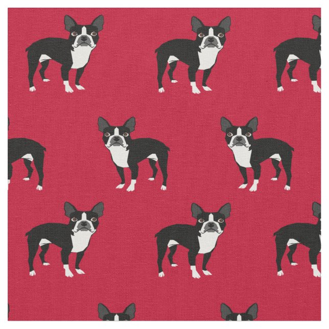 Boston Terrier hundar red Tyg (Närbild)