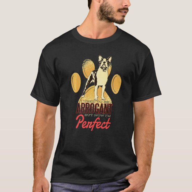 Boston Terrier Hundras  161 T Shirt (Framsida)