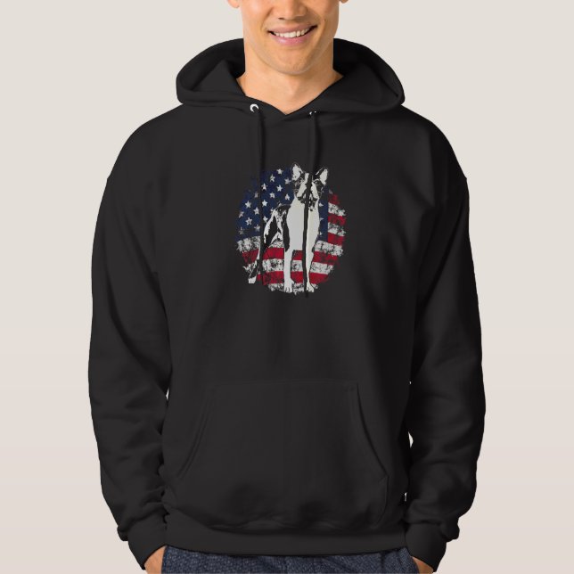 Boston Terrier Hundras 60 Hoodie (Framsida)
