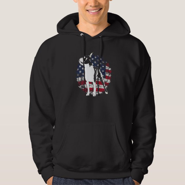 Boston Terrier Hundras  64 Hoodie (Framsida)