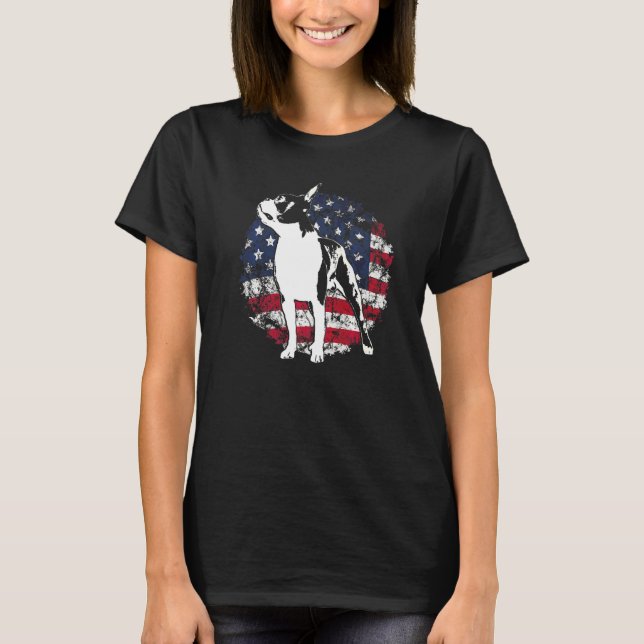 Boston Terrier Hundras  64 T Shirt (Framsida)